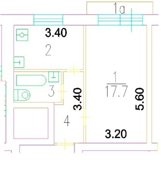 1-к квартира, 4/5 эт., 32м²