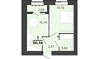 1-к квартира, 12/16 эт., 30м²